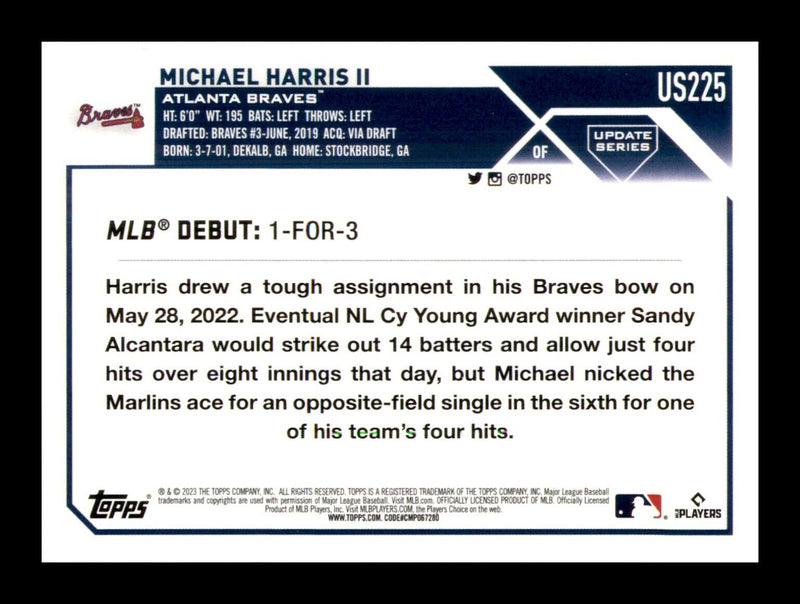 Load image into Gallery viewer, 2023 Topps Update #US225 Michael Harris Rookie RC Image 2
