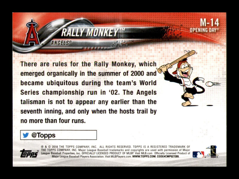 Load image into Gallery viewer, 2018 Topps Opening Day Rally Monkey #M-14 Image 2
