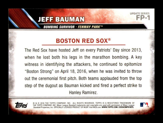 2016 Topps First Pitch Jeff Bauman 