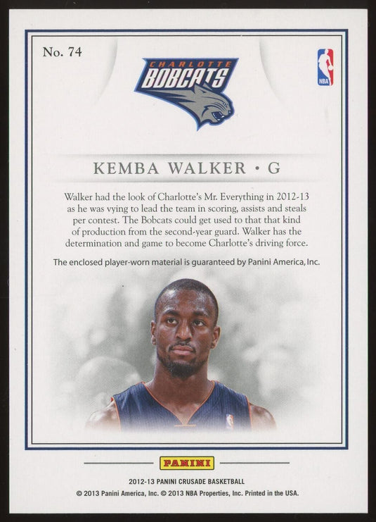 2012-13 Panini Crusade Quest Memorabilia Kemba Walker 