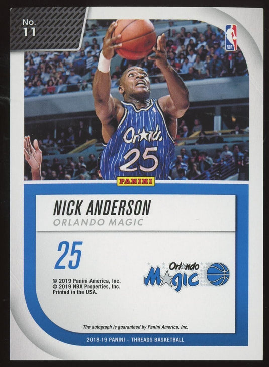 2018-19 Panini Threads Signage Nick Anderson 