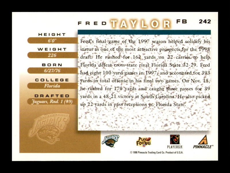 Load image into Gallery viewer, 1998 Score #242 Fred Taylor Rookie RC Image 2
