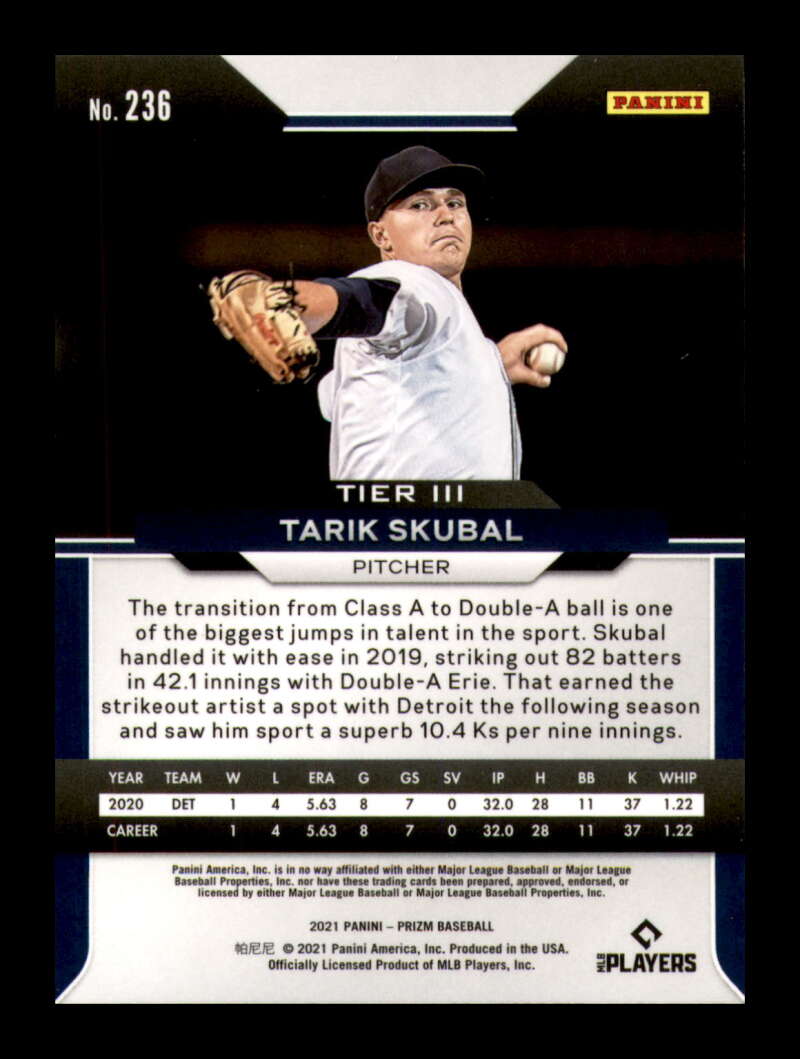 Load image into Gallery viewer, 2021 Panini Prizm Tarik Skubal #236 Tigers  Image 2
