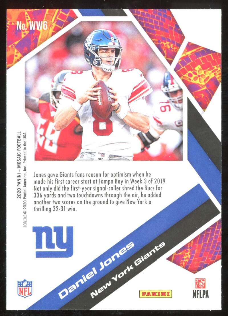 Load image into Gallery viewer, 2020 Panini Mosaic Will to Win Daniel Jones #WW6 Image 2
