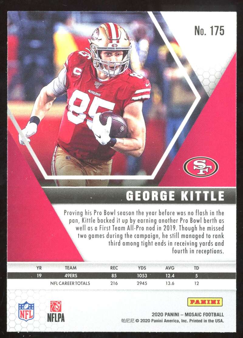 Load image into Gallery viewer, 2020 Panini Mosaic George Kittle #175 Image 2
