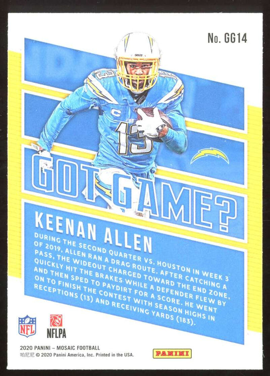 2020 Panini Mosaic Got Game? Keenan Allen