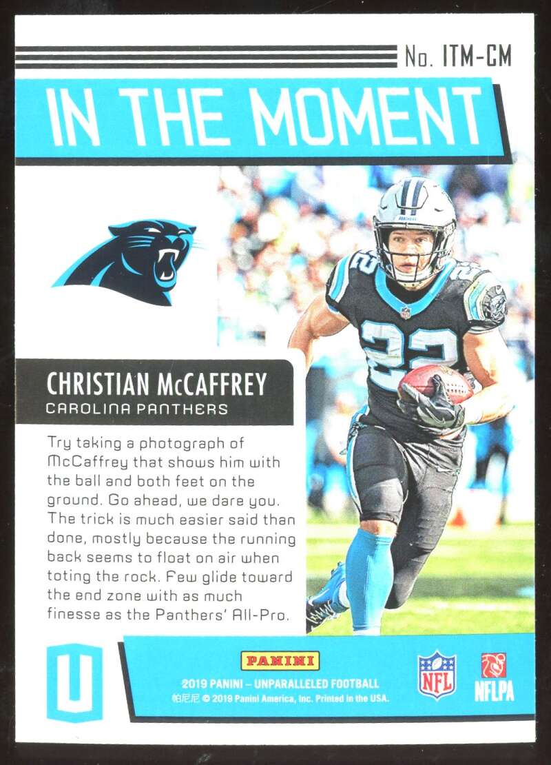 Load image into Gallery viewer, 2019 Panini Unparalleled In the Moment Christian McCaffrey #ITM-CM Image 2
