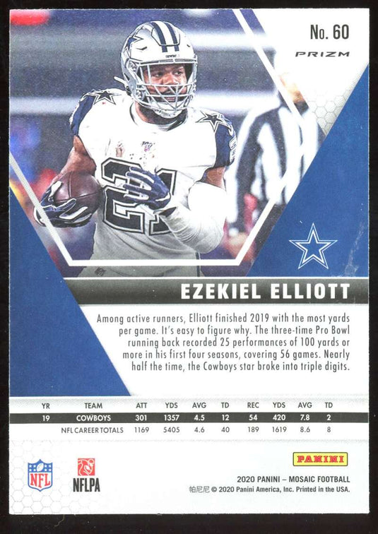 2020 Panini Mosaic Pink Camo Prizm Ezekiel Elliott 