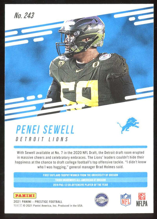 2021 Panini Prestige Xtra Points Diamond Penei Sewell