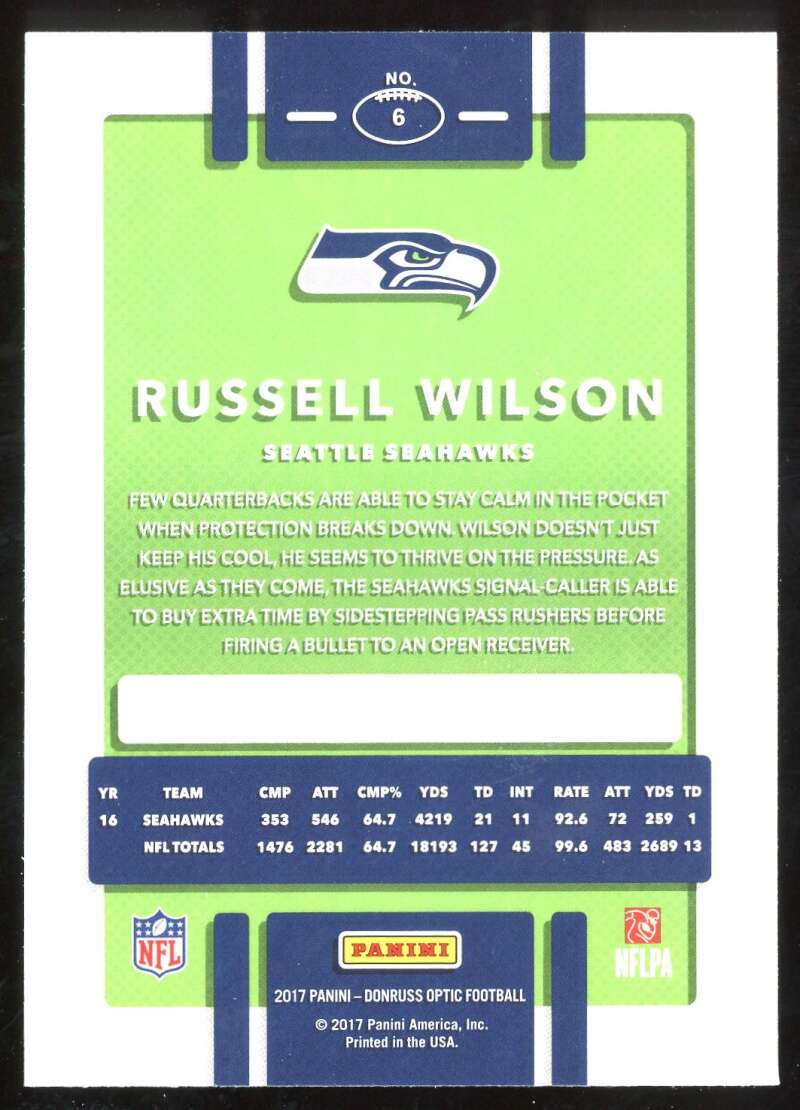 Load image into Gallery viewer, 2017 Donruss Optic Russell Wilson #6 Image 2
