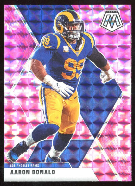 2020 Panini Mosaic Pink Camo Prizm Aaron Donald