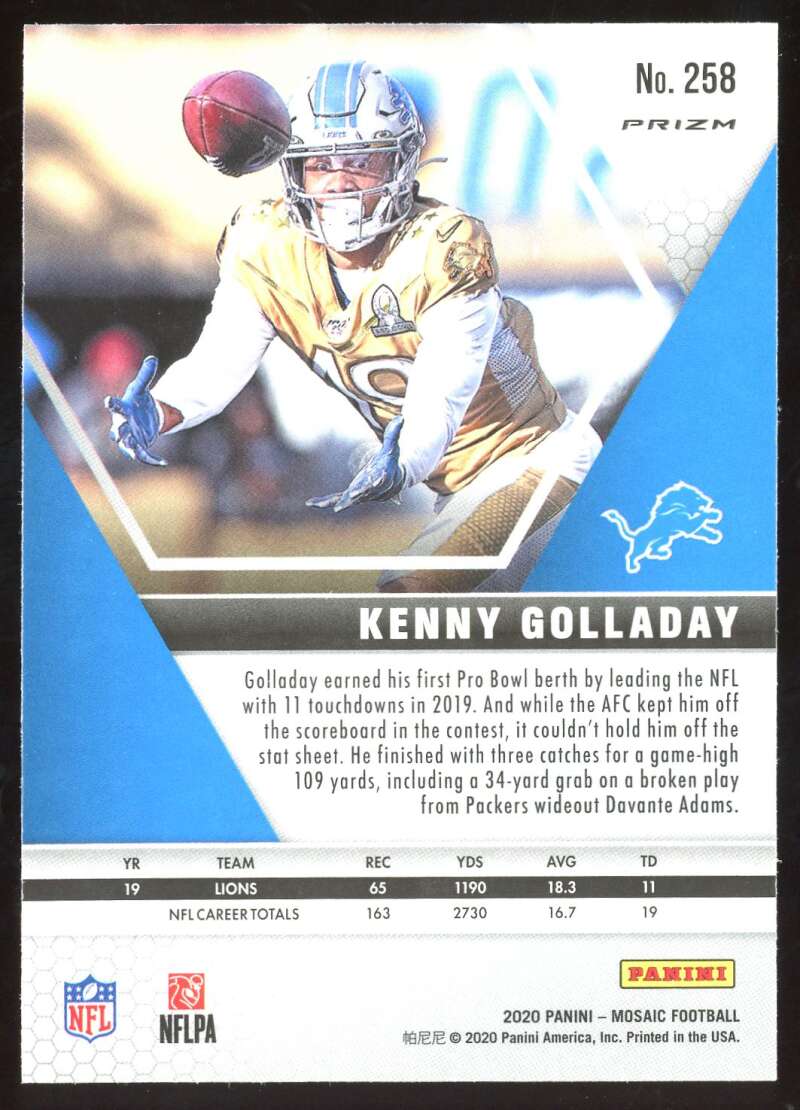 Load image into Gallery viewer, 2020 Panini Mosaic Silver Mosaic Prizm Kenny Golladay #258 Image 2
