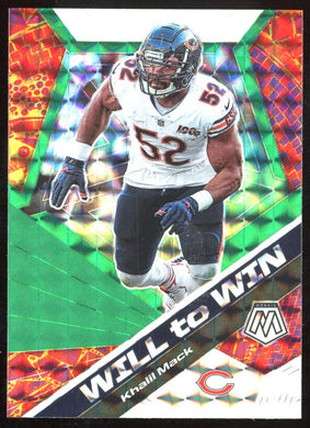 2020 Panini Mosaic Will To Win Green Mosaic Prizm Khalil Mack 