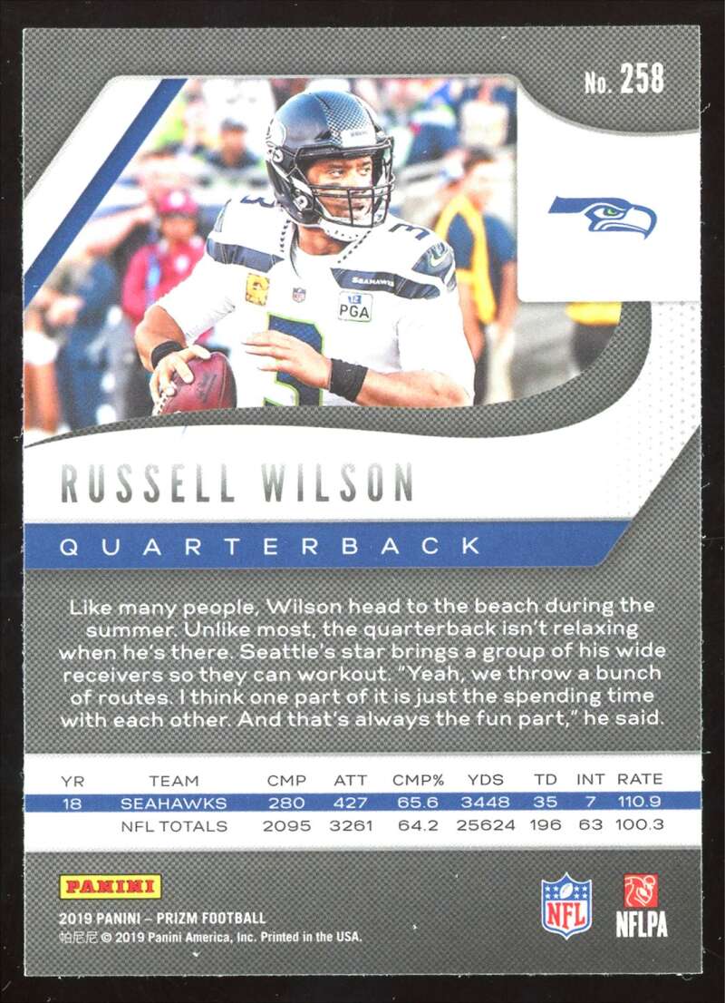 Load image into Gallery viewer, 2019 Panini Prizm Russell Wilson #258 Image 2
