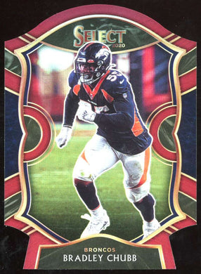 2020 Panini Select Red Prizm Die Cut Bradley Chubb 