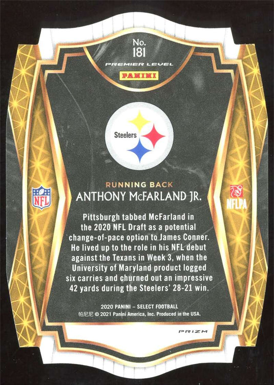 2020 Panini Select Red Prizm Die Cut Anthony McFarland Jr. 