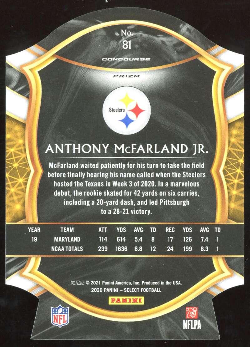 Load image into Gallery viewer, 2020 Panini Select Red Prizm Die Cut Anthony McFarland Jr. #81 Rookie RC Image 2
