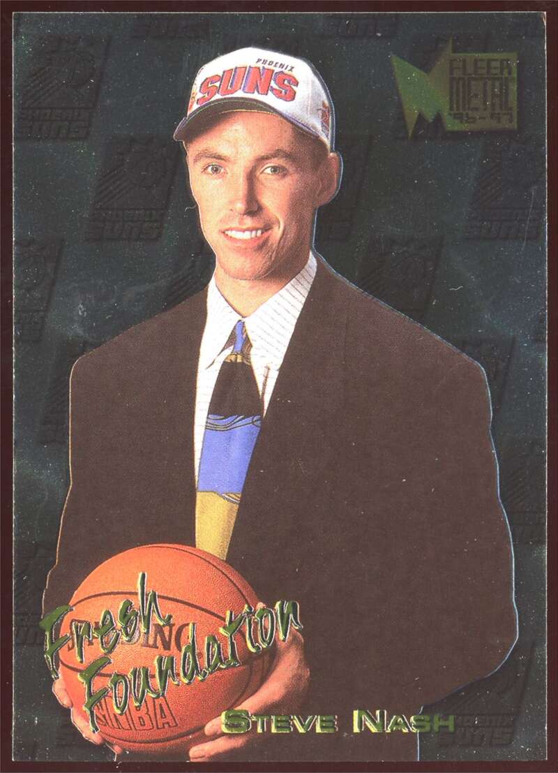 Load image into Gallery viewer, 1996-97 Fleer Metal Fresh Foundations Steve Nash #138 Rookie RC Suns Image 1

