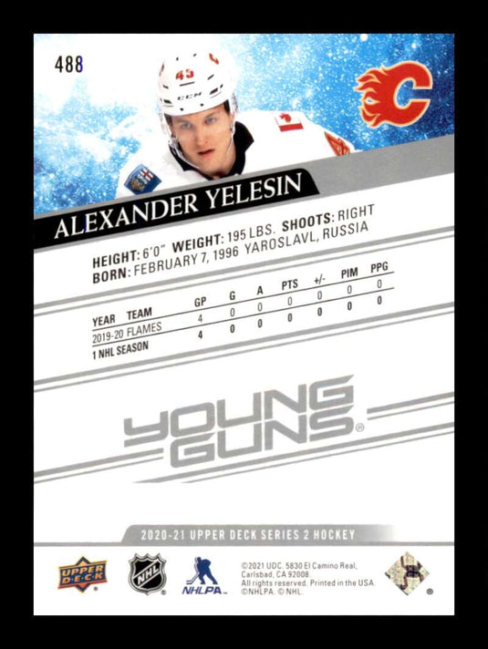 2020-21 Upper Deck Young Guns Alexander Yelesin 