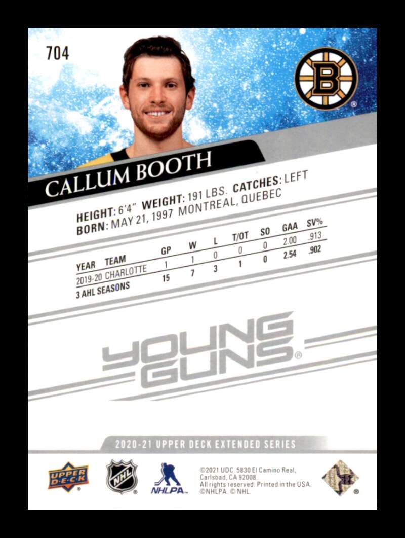 Load image into Gallery viewer, 2020-21 Upper Deck Young Guns Callum Booth #704 Rookie RC SP Image 2
