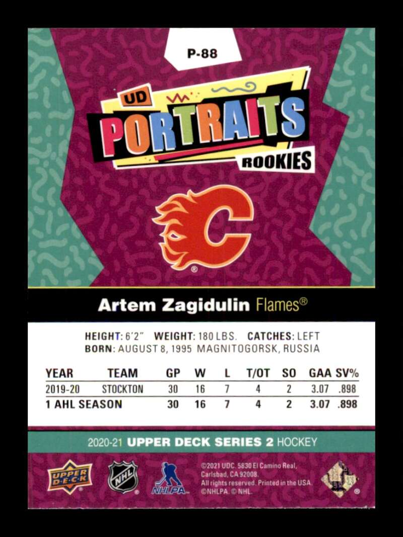 Load image into Gallery viewer, 2020-21 Upper Deck UD Portraits Artem Zagidulin #P-88 Rookie RC Image 2
