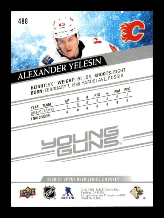 2020-21 Upper Deck Young Guns Alexander Yelesin
