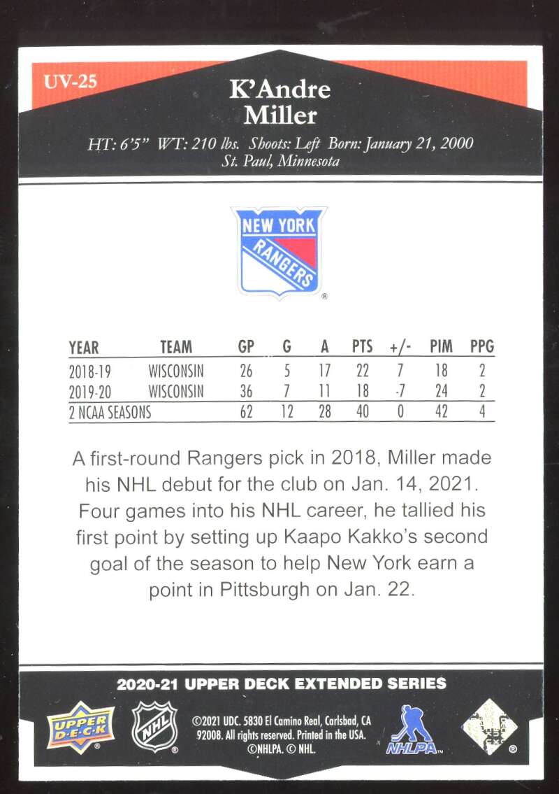Load image into Gallery viewer, 2020-21 Upper Deck Ultimate Victory K&#39;Andre Miller #UV-25 Rookie RC Image 2
