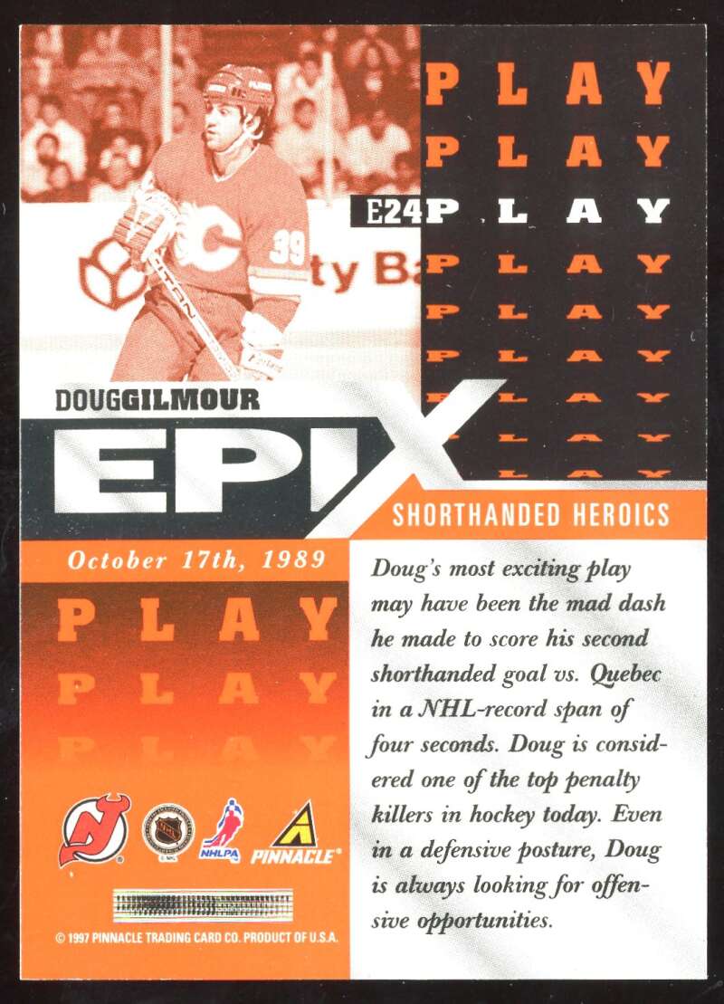 Load image into Gallery viewer, 1997-98 Pinnacle Epix Play Orange Doug Gilmour #E24 Parallel SP Image 2

