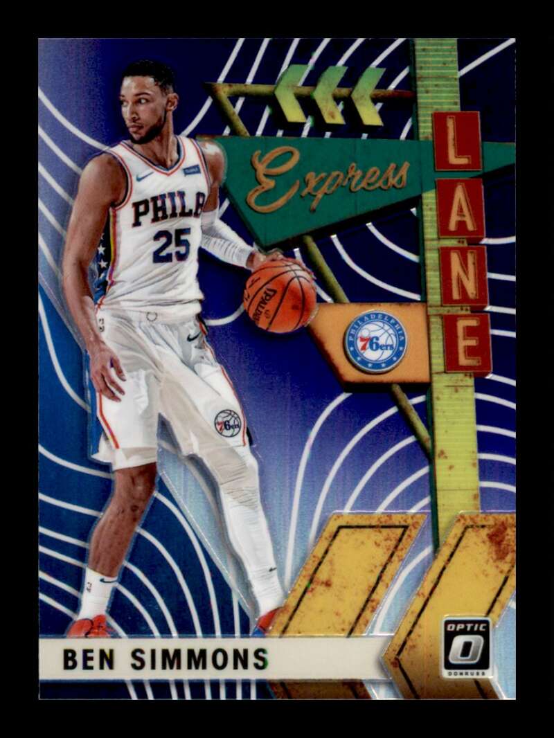 Load image into Gallery viewer, 2019-20 Donruss Optic Express Lane Purple Prizm Ben Simmons #9 Parallel SP Image 1
