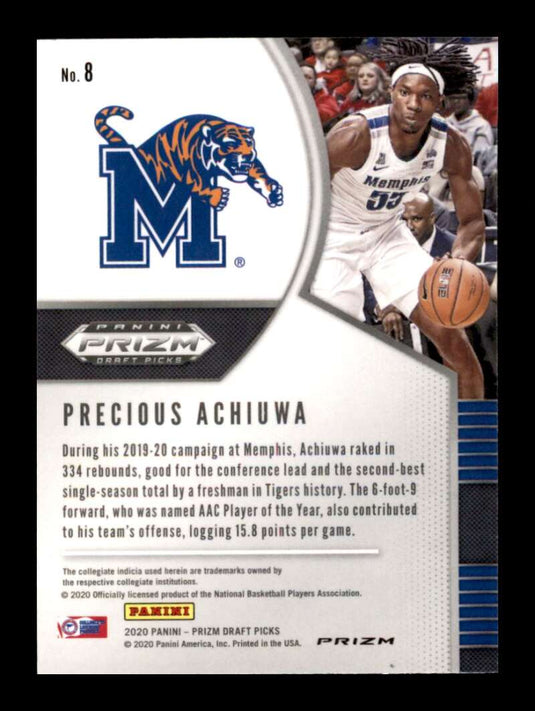 2020-21 Panini Prizm Draft Red Cracked Ice Prizm Precious Achiuwa