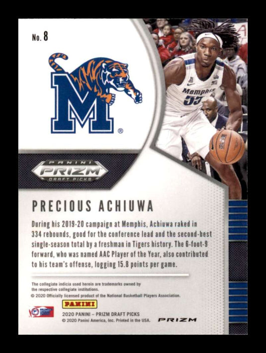 2020-21 Panini Prizm Draft Pink Cracked Ice Prizm Precious Achiuwa