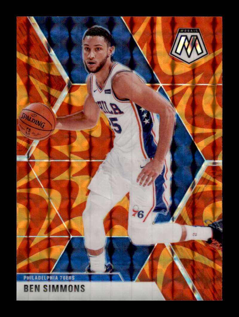 Load image into Gallery viewer, 2019-20 Panini Mosaic Reactive Orange Prizm Ben Simmons #149 Parallel SP Image 1
