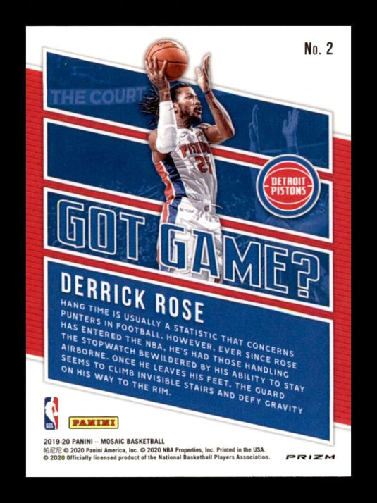 2019-20 Panini Mosaic Got Game Green Mosaic Prizm Derrick Rose 