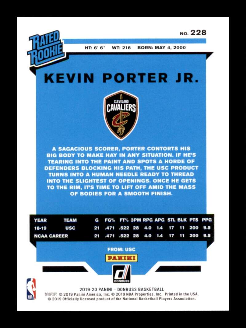 Load image into Gallery viewer, 2019-20 Panini Donruss Kevin Porter Jr. #228 Rookie RC Image 2
