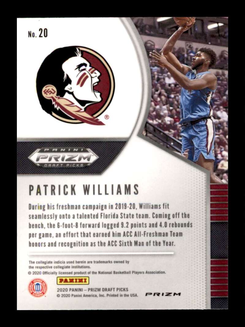 Load image into Gallery viewer, 2020-21 Panini Prizm Draft Red Cracked Ice Prizm Patrick Williams #20 Rookie RC Image 2

