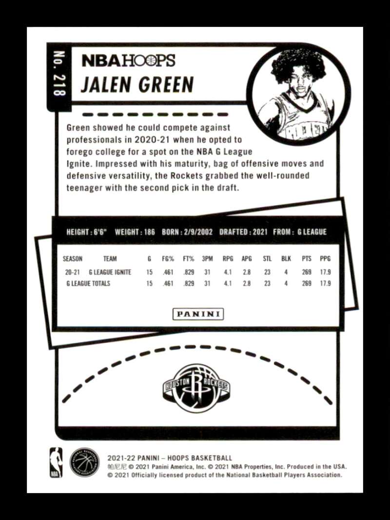 Load image into Gallery viewer, 2021-22 Panini Hoops Winter Jalen Green #218 Rookie RC Image 2
