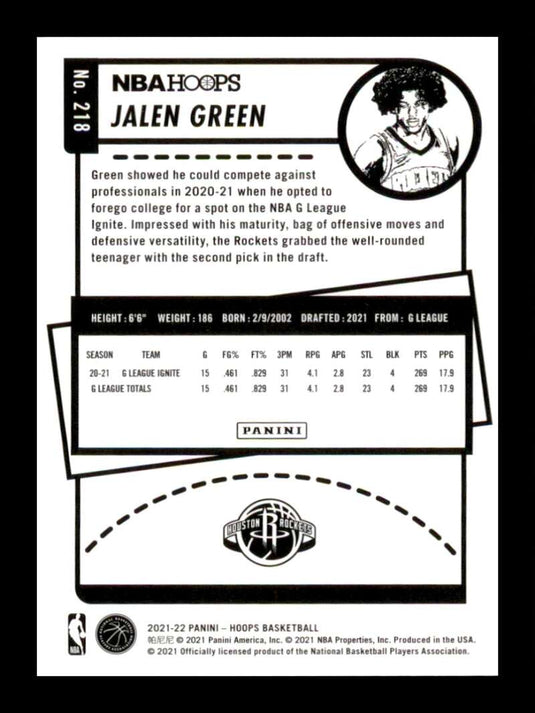 2021-22 Panini Hoops Winter Jalen Green