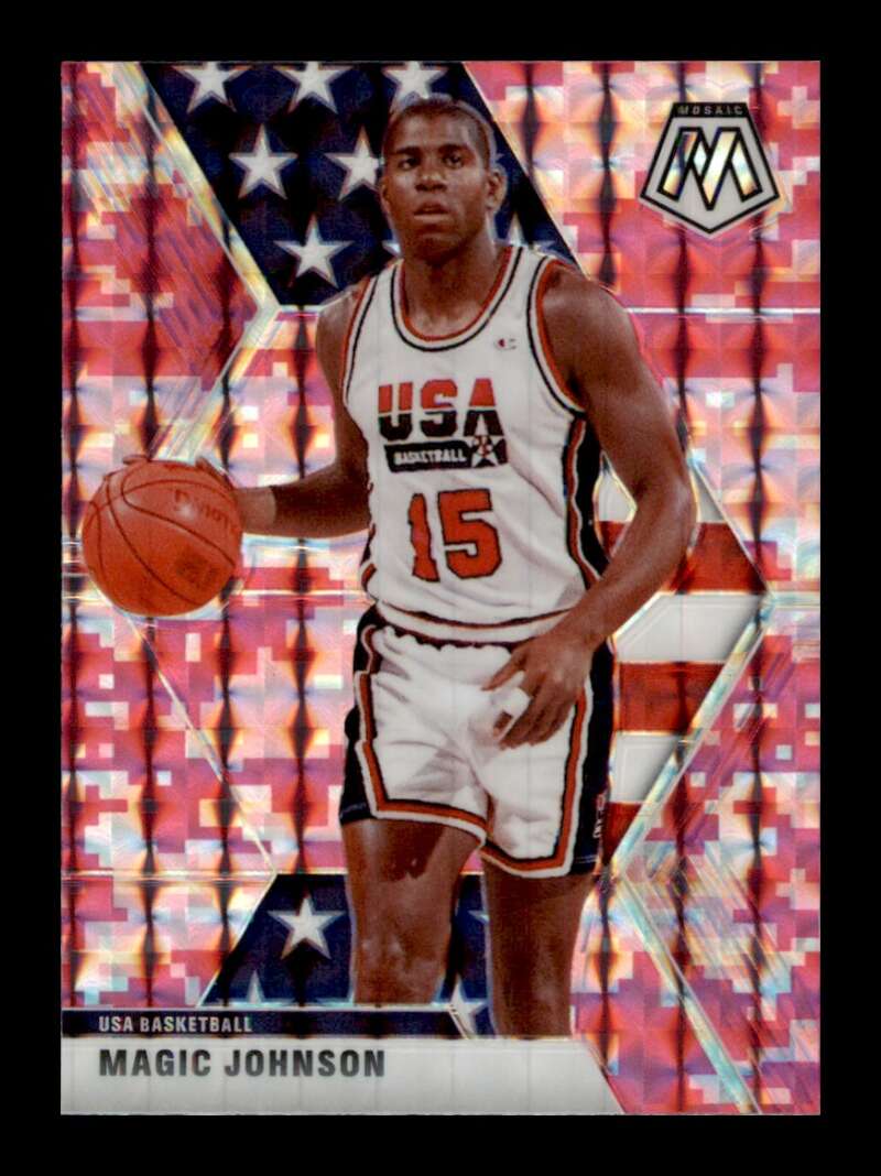 Load image into Gallery viewer, 2019-20 Panini Mosaic Pink Camo Prizm Magic Johnson #255 Parallel SP Image 1
