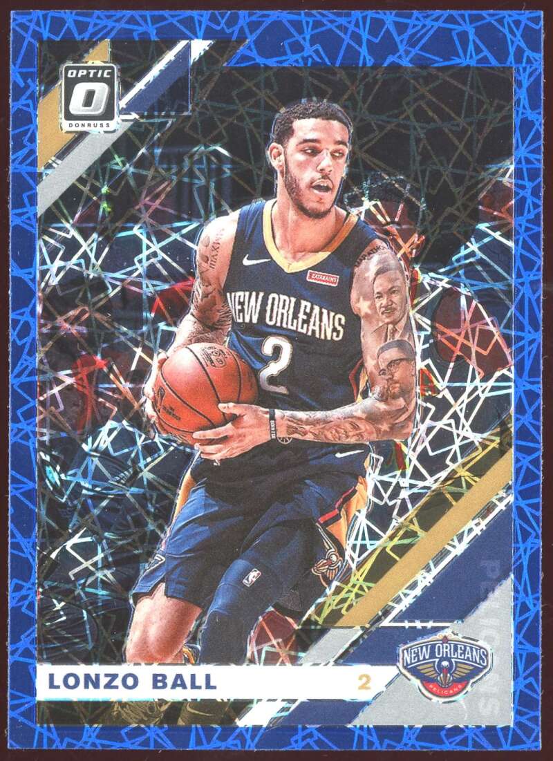Load image into Gallery viewer, 2019-20 Donruss Optic Blue Velocity Prizm Lonzo Ball #3 Parallel SP Pelicans Image 1
