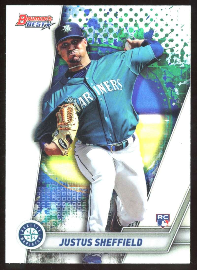 Load image into Gallery viewer, 2019 Bowman&#39;s Best Refractor Justus Sheffield #34 Rookie RC Image 1
