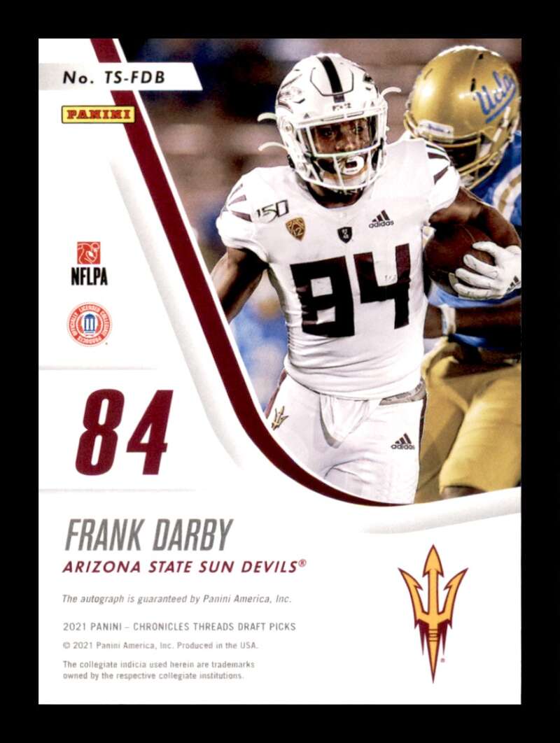 Load image into Gallery viewer, 2021 Panini Chronicles Draft Threads Frank Darby #TS-FDB Rookie RC Auto Image 2
