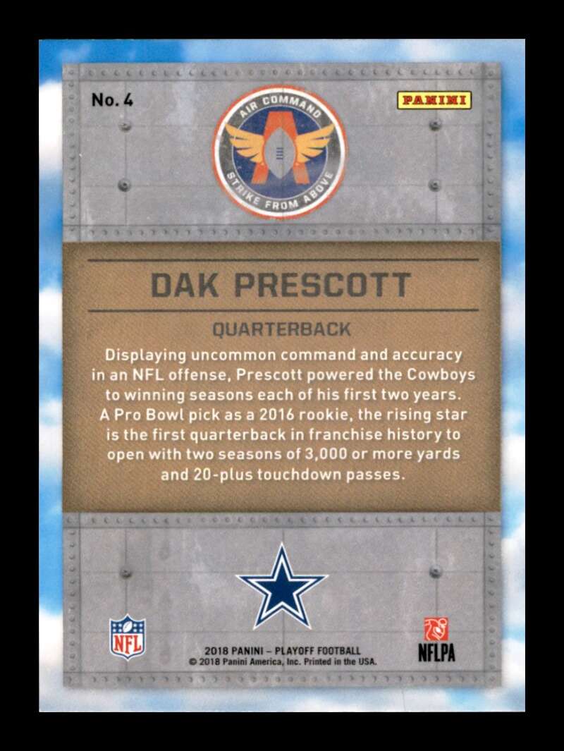 Load image into Gallery viewer, 2018 Panini Playoff Air Command Strike from Above Dak Prescott #4 Image 2
