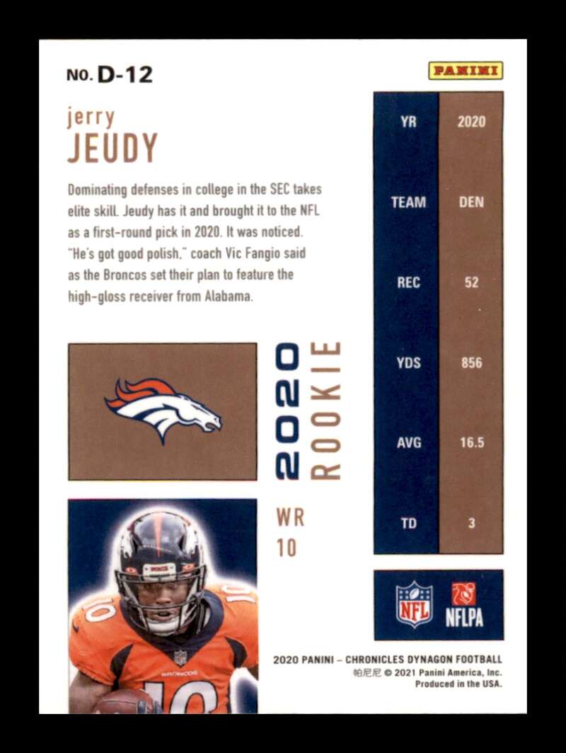 Load image into Gallery viewer, 2020 Panini Chronicles Dynagon Jerry Jeudy #D-12 Rookie RC Image 2
