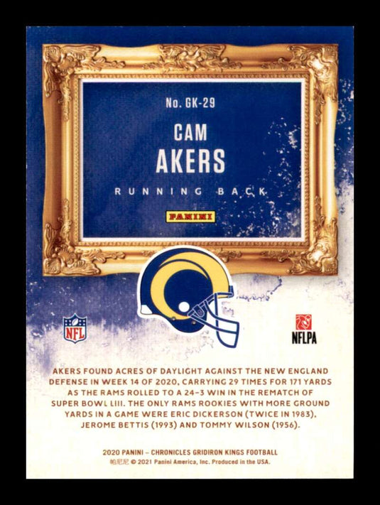 2020 Panini Chronicles Gridiron Kings Cam Akers 