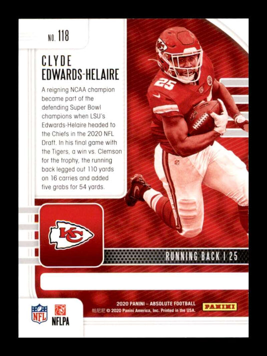 2020 Panini Absolute Clyde Edwards-Helaire 
