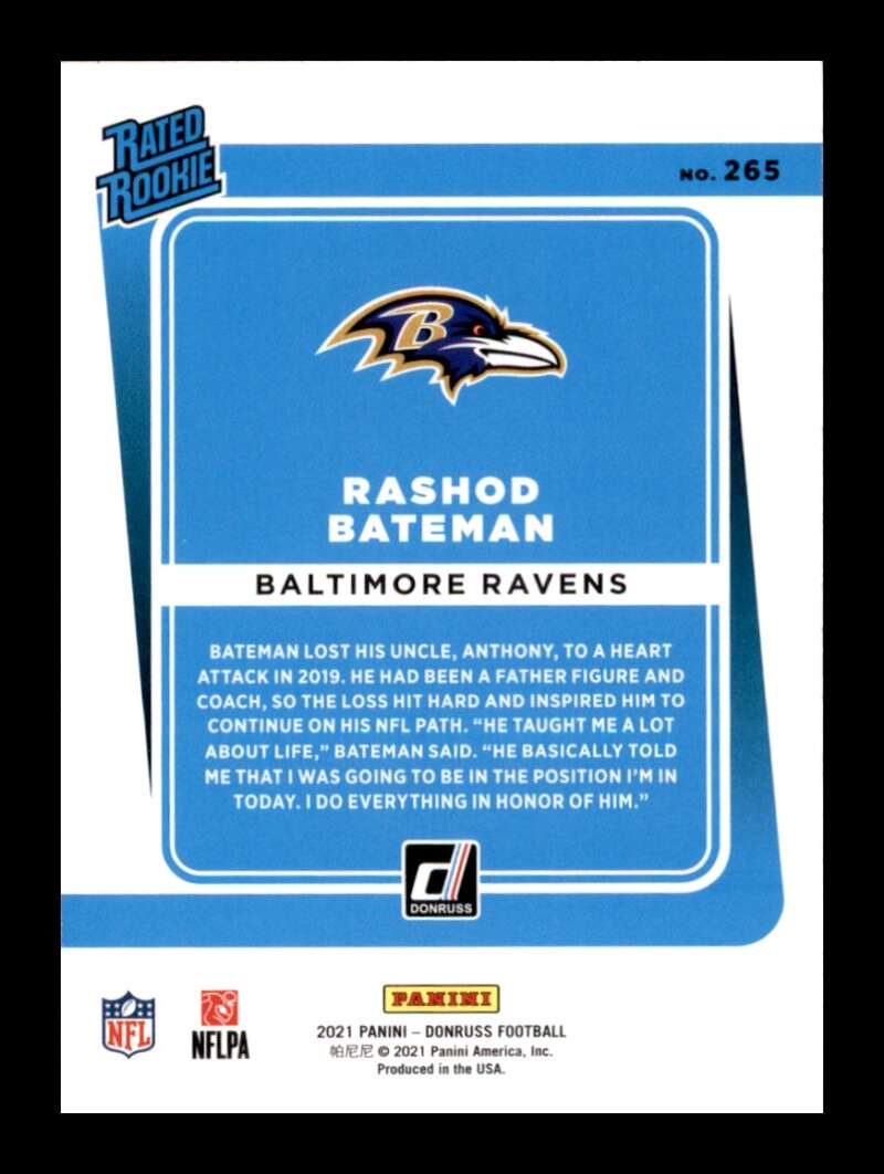 Load image into Gallery viewer, 2021 Donruss Rashod Bateman #265 Rookie RC Image 2
