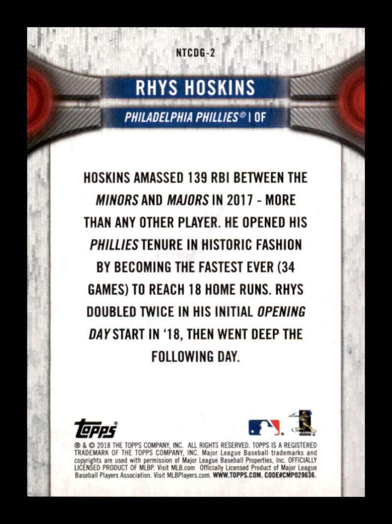 Load image into Gallery viewer, 2018 Topps National Baseball Card Day Rhys Hoskins #NTCDG-2 Rookie RC Image 2
