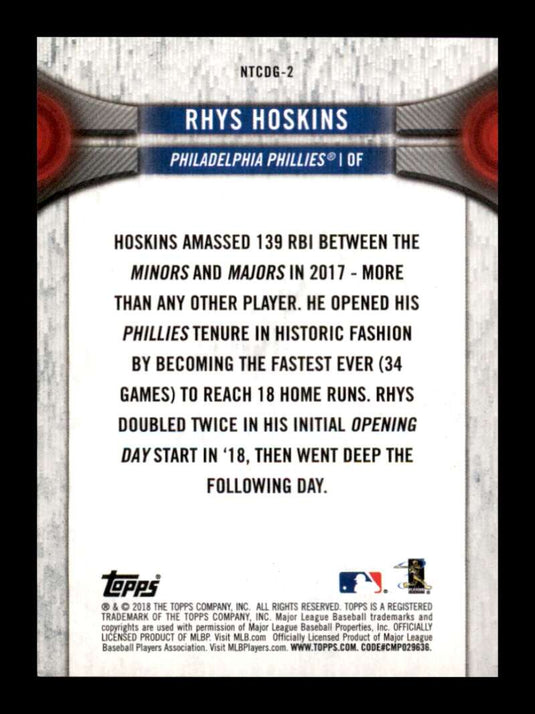 2018 Topps National Baseball Card Day Rhys Hoskins 