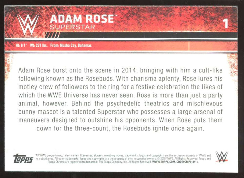Load image into Gallery viewer, 2015 Topps Chrome WWE Atomic Refractor Adam Rose #1 Rookie RC Image 2
