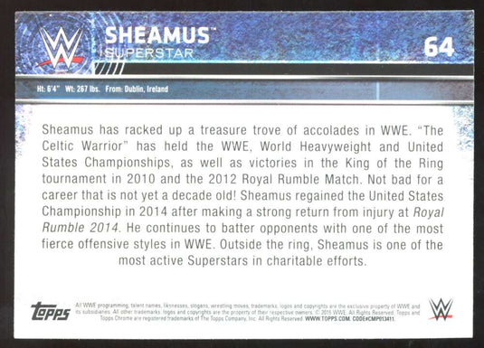 2015 Topps Chrome WWE Atomic Refractor Sheamus